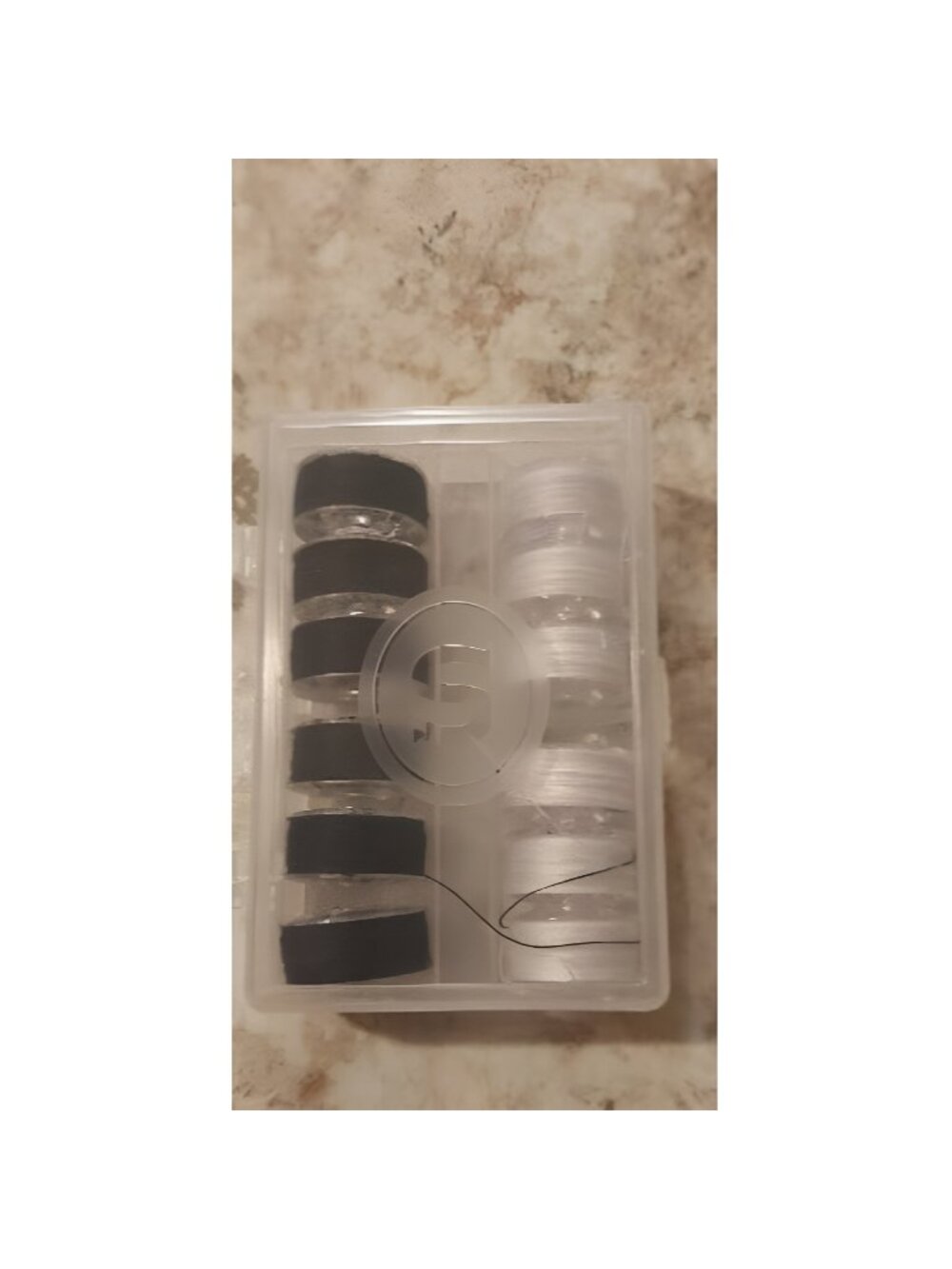 SINGER Class 66 Threaded Bobbins in Cases, 36 Count - Transparent - Black &White